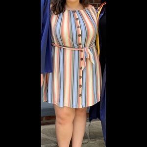 Striped Strapless Dress